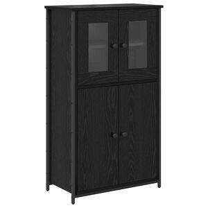vidaXL Bufet Stejar Negru 62 x 32 x 106,5 cm Lemn prelucrat