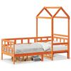 vidaXL Pat de zi cu acoperiș maro ceruit 90x200cm lemn masiv pin