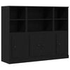 vidaXL Bufet Stejar Negru 132 x 35,5 x 103,5 cm Lemn prelucrat
