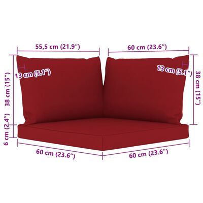 vidaXL Set mobilier de relaxare pentru grădină perne roșu vin 6 piese