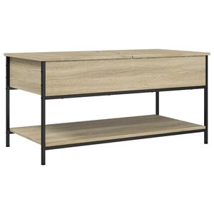 vidaXL Măsuță de cafea stejar sonoma 100x50x50 cm lemn prelucrat/metal