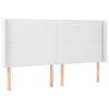 vidaXL Tăblie de pat cu aripioare, alb, 163x23x118/128 cm, piele eco