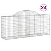 vidaXL Coșuri gabion arcuite 4 buc, 200x50x80/100 cm, fier galvanizat