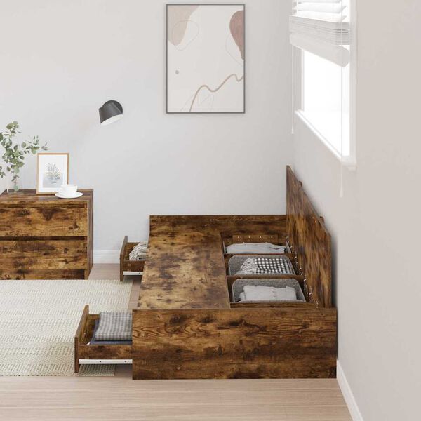 vidaXL Cadru de pat cu headboard Lemn Vechi 80 x 200 cm Lemn compozit