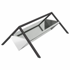 vidaXL Jgheab pentru hrănirea animalelor Argintiu 111 x 76 x 38 cm