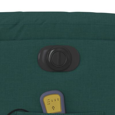 vidaXL Fotoliu electric de masaj rabatabil, verde închis, textil