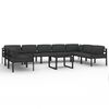 vidaXL Set mobilier de grădină cu perne, 10 piese, antracit, aluminiu