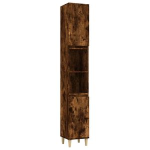 vidaXL Dulap de baie, stejar afumat, 30x30x190 cm, lemn prelucrat