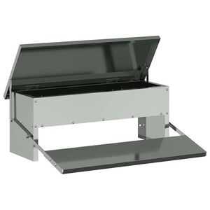 vidaXL Hrănitor cu pedale pentru pui Argintiu 48,5 x 39,5 x 19 cm