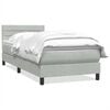 vidaXL Pat box spring cu saltea, gri deschis, 80x210 cm, catifea
