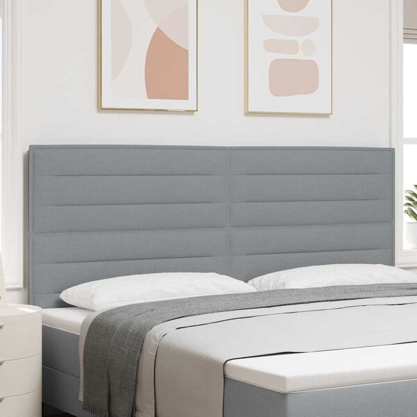 vidaXL Tăblie cap Gri deschis 200 cm țesătură