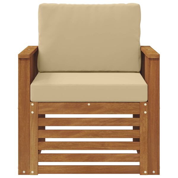 vidaXL Set de canapele de exterior cu pernă natural 71 x 63 x 73 cm