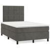 vidaXL Pat box spring cu saltea, gri &icirc;nchis, 120x200 cm, catifea