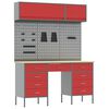 vidaXL Set de dulapuri de lucru cu sertar cu depozitare 8 buc. Roșu