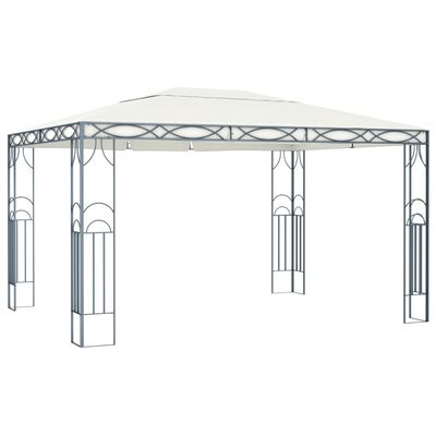 vidaXL Pavilion cu șir de lumini LED, crem, 400x300 cm
