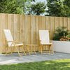 vidaXL Scaune de grădină pliabile rabatabile, cu perne, 2 buc., bambus