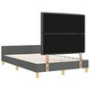vidaXL Cadru de pat cu headboard Gri &icirc;nchis 120 x 200 cm țesătură