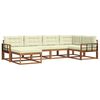 vidaXL Set de canapele de exterior cu pernă 6 pcs Natural și Crem