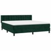 vidaXL Pat box spring cu saltea, verde &icirc;nchis, 160x200 cm, catifea