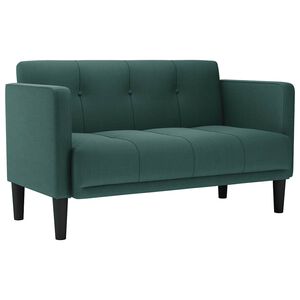 vidaXL Canapea loveseat, verde &icirc;nchis, 111 cm, textil