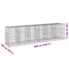 vidaXL Coș gabion cu capac, 600x100x150 cm, fier galvanizat