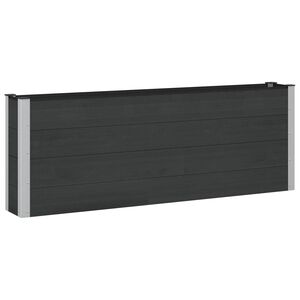 vidaXL Strat &icirc;nălțat de grădină Negru 200 x 30 x 72 cm WPC și Aluminiu
