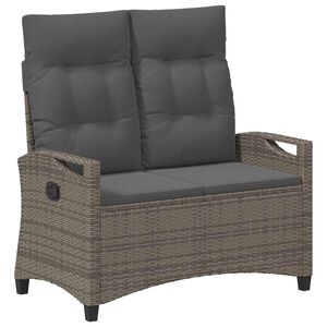 vidaXL Bancă de grădină cu pernă Gri și gri &icirc;nchis 105 x 60 x 112 cm