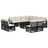 vidaXL Set de canapele pentru grădină 12 pcs Negru poliratan