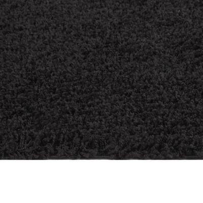 vidaXL Covor Shaggy, fir lung, negru, 140x200 cm