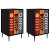 vidaXL Dulap de noapte ESSEN 2 buc. Stejar Negru 36 x 33 x 61 cm