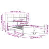 vidaXL Pat cu bibliotecă fără saltea, 150x200 cm, lemn masiv de pin