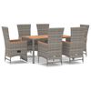 vidaXL Set mobilier de grădină cu perne, 7 piese, gri, poliratan
