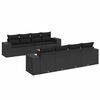 vidaXL Set mobilier de grădină cu perne, 9 piese, negru, poliratan