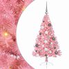 vidaXL Pom de Crăciun artificial pre-iluminat Roz 120 cm PVC