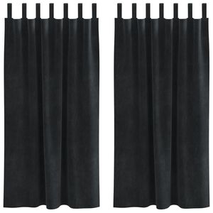 vidaXL Perdele opace 2 pcs Negru 140 x 175 cm Catifea
