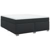 vidaXL Pat box spring cu saltea, negru, 180x200 cm, piele ecologică