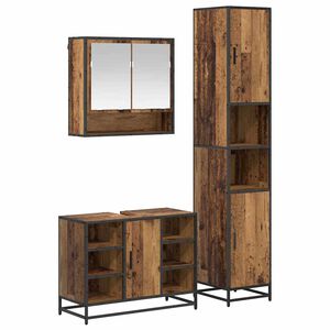 vidaXL Set de mobilier pentru baie 3 pcs Lemn Vechi Lemn compozit