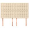 vidaXL Tăblie de pat crem 144x5x118/128 cm, material textil