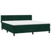 vidaXL Pat box spring cu saltea, verde &icirc;nchis, 180x200 cm, catifea