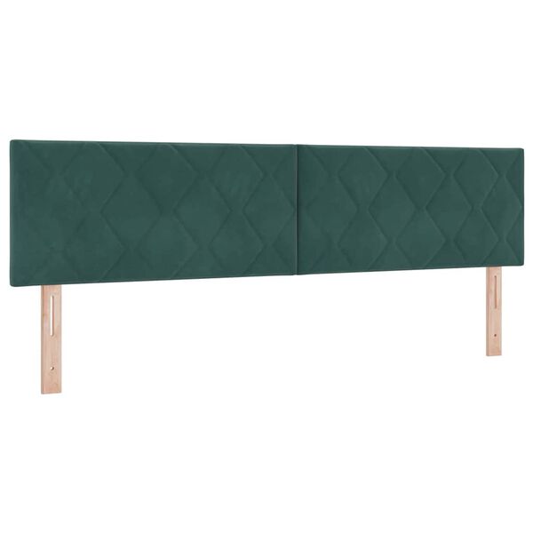 vidaXL Pat cu arcuri cu saltea Verde &icirc;nchis 200 x 180 cm Poliester