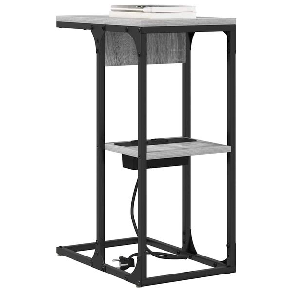 vidaXL Dulap de noapte Gri Sonoma 41,5 x 26 x 60,5 cm Lemn compozit