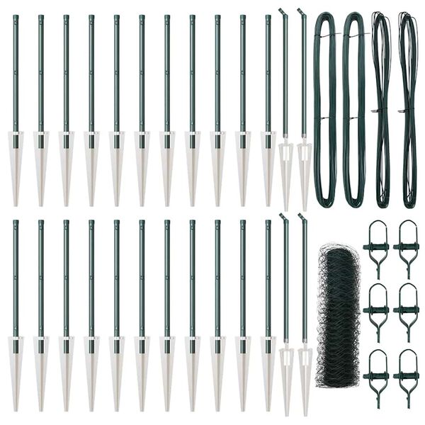 vidaXL St&acirc;lp de gard. Verde 50 x 0,8 m (plasă de 50 mm) Oțel și PVC