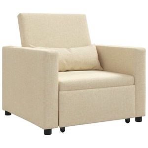 vidaXL Sofa Pat Unilaterala cu roți Crem 90 x 165 x 87 cm țesătură
