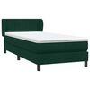 vidaXL Pat box spring cu saltea, verde &icirc;nchis, 80x220 cm, catifea