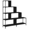 vidaXL Bibliotecă cu 4 niveluri negru 139x33,5x149 cm lemn