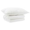 vidaXL Set de plapumă și perne 2 pcs 135x200 cm Vară 140 GSM L&acirc;nă Alb