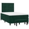 vidaXL Pat box spring cu saltea, verde &icirc;nchis, 120x190 cm, catifea