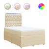 vidaXL Pat continental cu saltea, crem, 120x190 cm, textil
