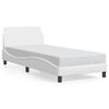 vidaXL Cadru de pat, Dover, alb, 90x190 cm, piele ecologică