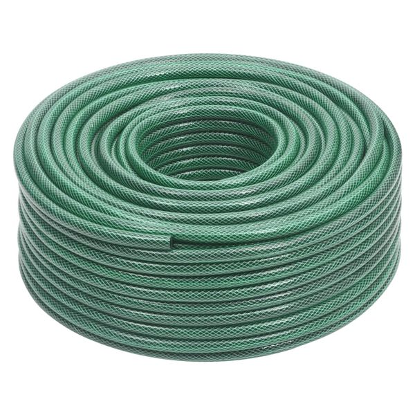 vidaXL Furtun de grădină cu set de racorduri, verde, 0,5", 100 m, PVC